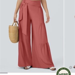Halara Elegant Coral Wide-Leg Pants